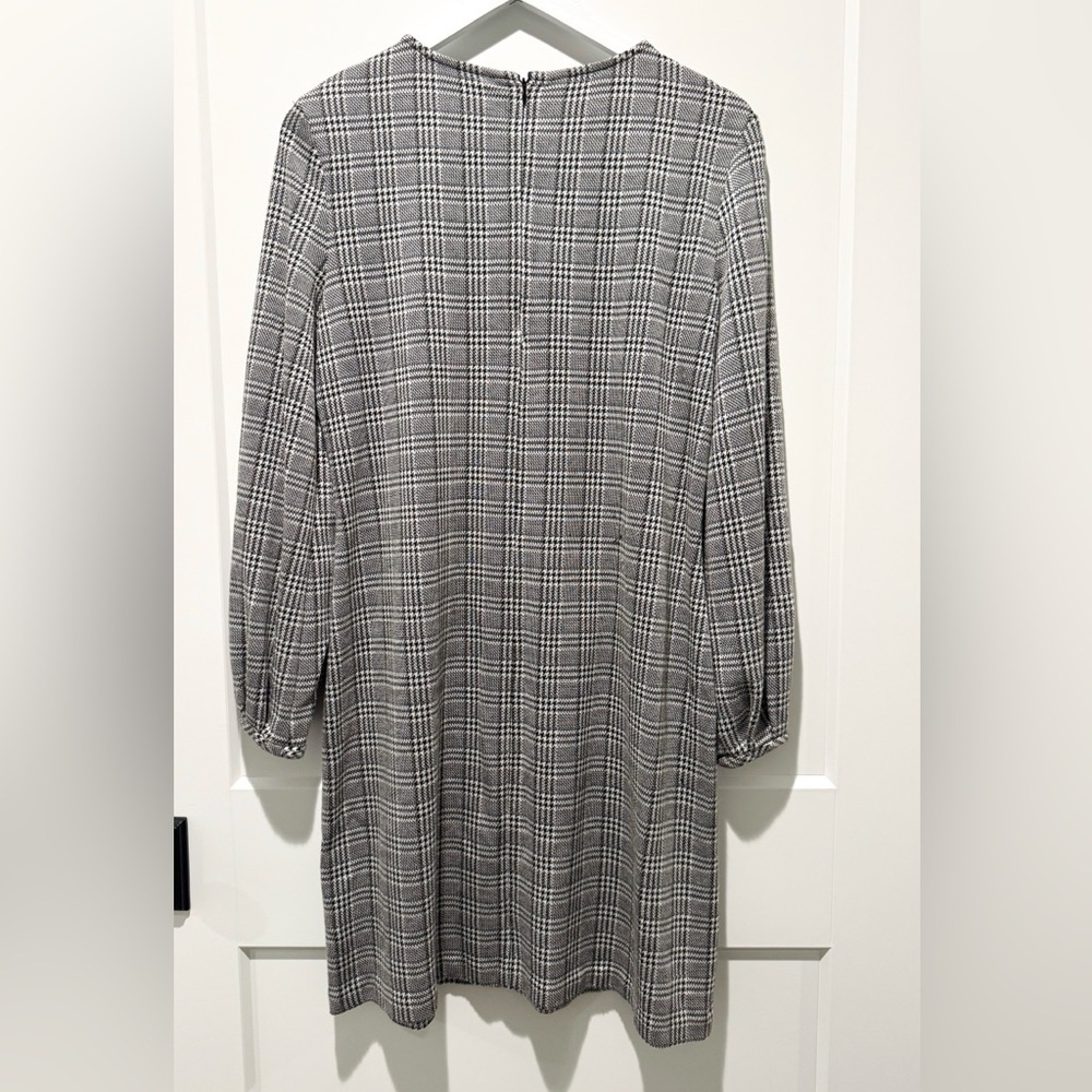 Ralph Lauren Black and White Sheath Dress with Bishop Sleeves Large - Picture 2 of 4